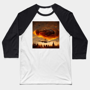 Zeppelin on fire Baseball T-Shirt